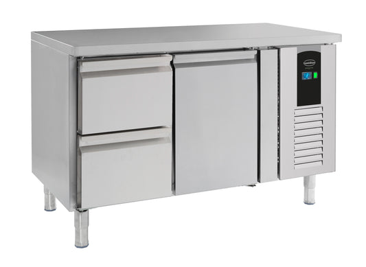 Table Réfrigérée Inox 1 Porte 2 Tiroirs L1360 Energy Line – Réfrigérateur, +2/+8 °C