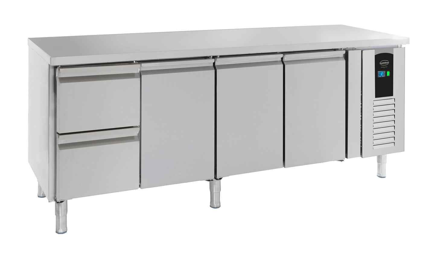 Table Réfrigérée Inox 3 Portes 2 Tiroirs L2230 Energy Line – Réfrigérateur, +2/+8 °C