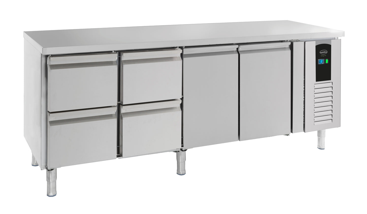 Table Réfrigérée Inox 2 Portes 4 Tiroirs L2230 Energy Line – Réfrigérateur, +2/+8 °C