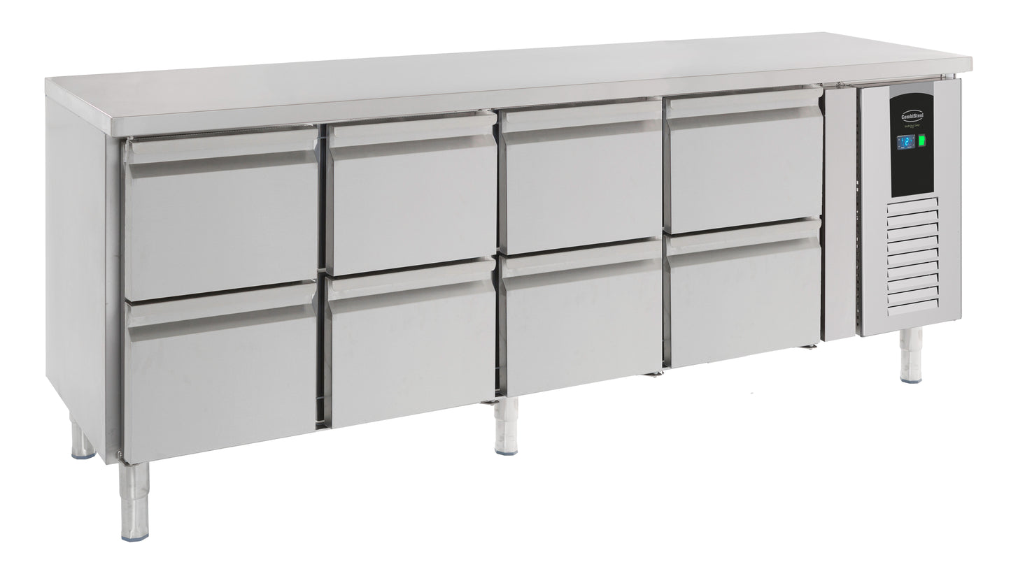 Table Réfrigérée Inox 8 Tiroirs L2230 Energy Line – Réfrigérateur, +2/+8 °C
