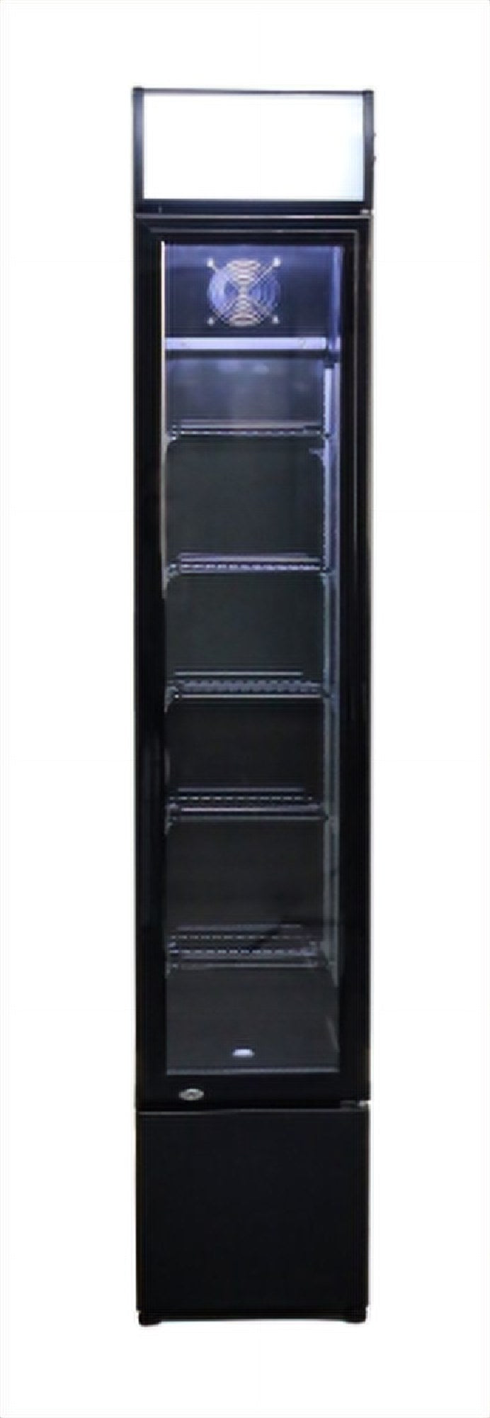 Armoire Réfrigérée Vitrée Étroite 105L Noire – Vitrine à Boissons, +2/+8 °C