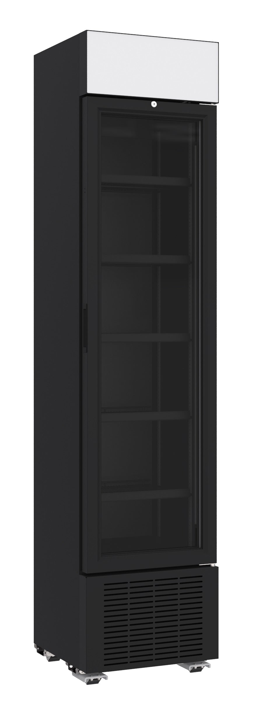 Armoire Réfrigérée Vitrée 1 Porte 232L Noire Bandeau – Vitrine à Boissons, +4/+10 °C