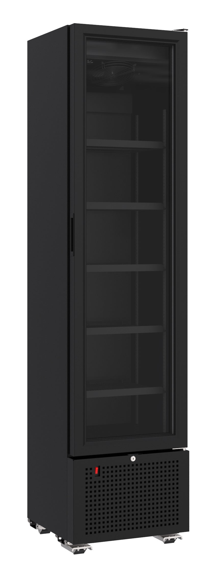 Armoire Réfrigérée Vitrée 1 Porte 221L Noire – Vitrine à Boissons, +4/+10 °C