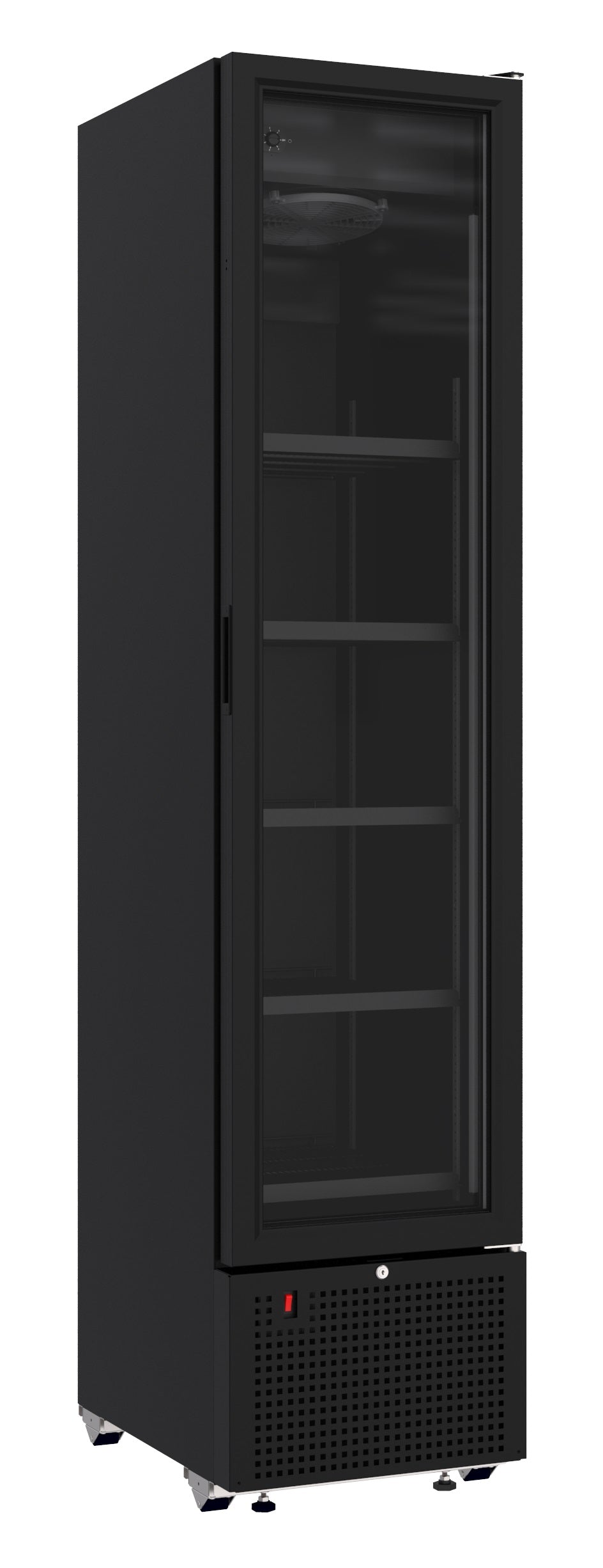 Armoire Réfrigérée Vitrée 1 Porte 348L Noire – Vitrine à Boissons, +4/+10 °C