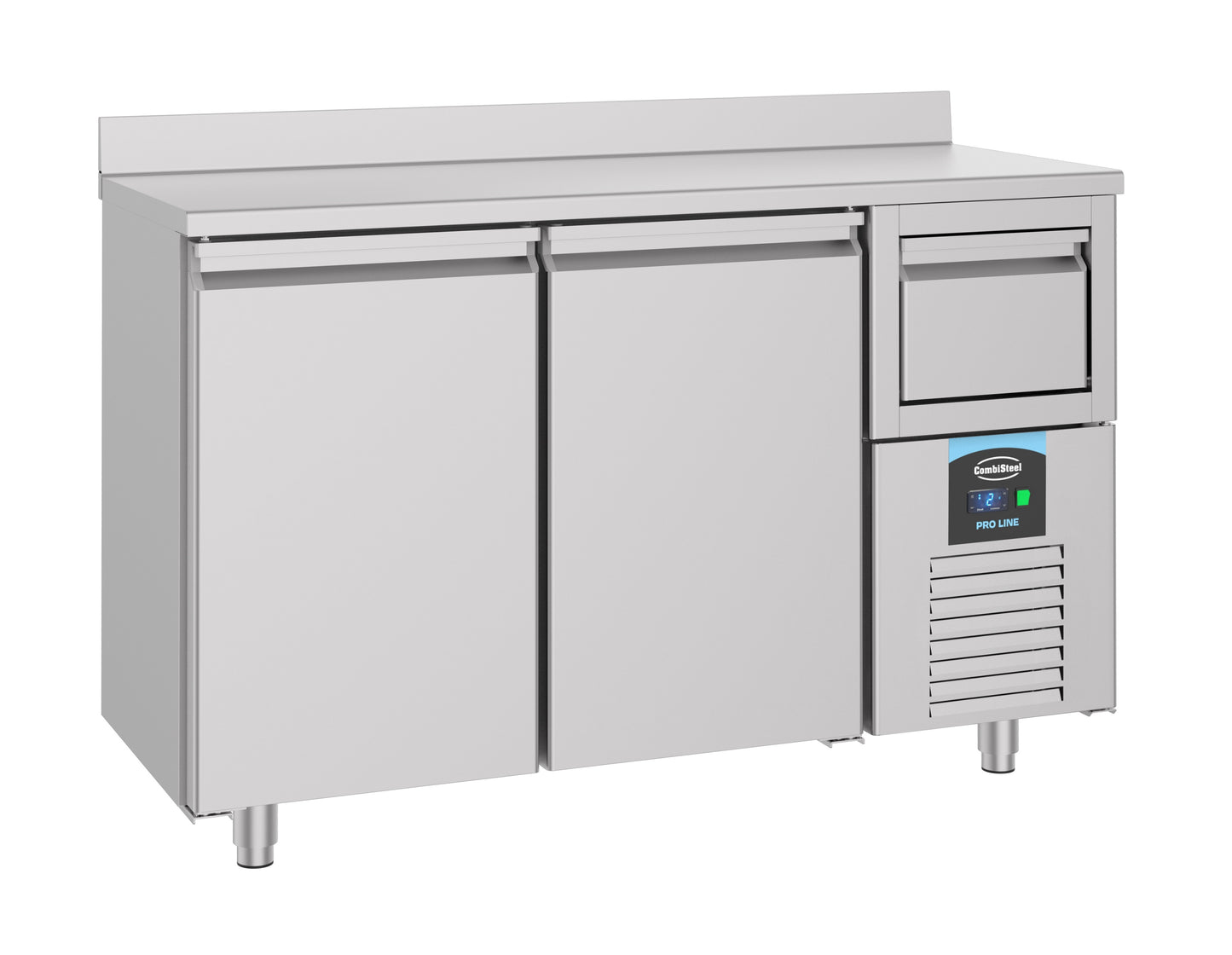 Table Réfrigérée à Café Inox 2 Portes P600 Avec Tiroir Marc – Réfrigérateur, -2/+8 °C