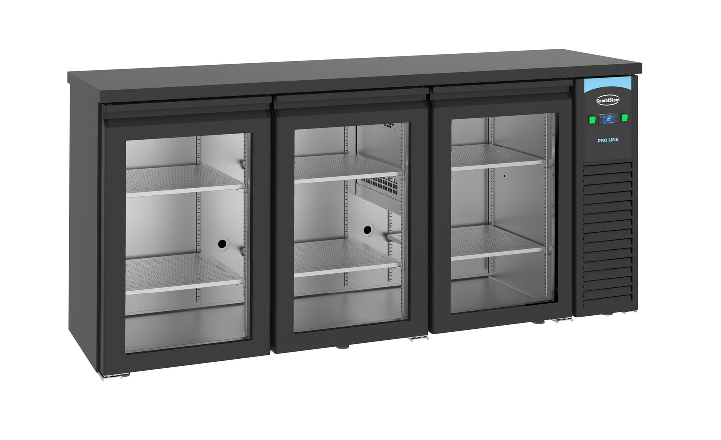 Arrière Bar Réfrigérée Noir 3 Portes En Verre L1940