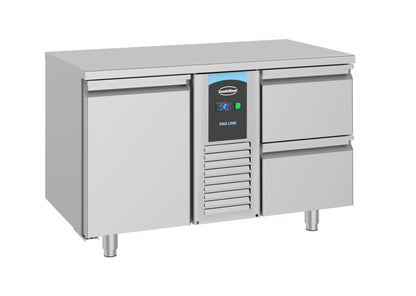 Table Réfrigérée Inox 1 Porte 2 Tiroirs 1300 Monobloc Energy Line – Réfrigérateur, -2/+8 °C