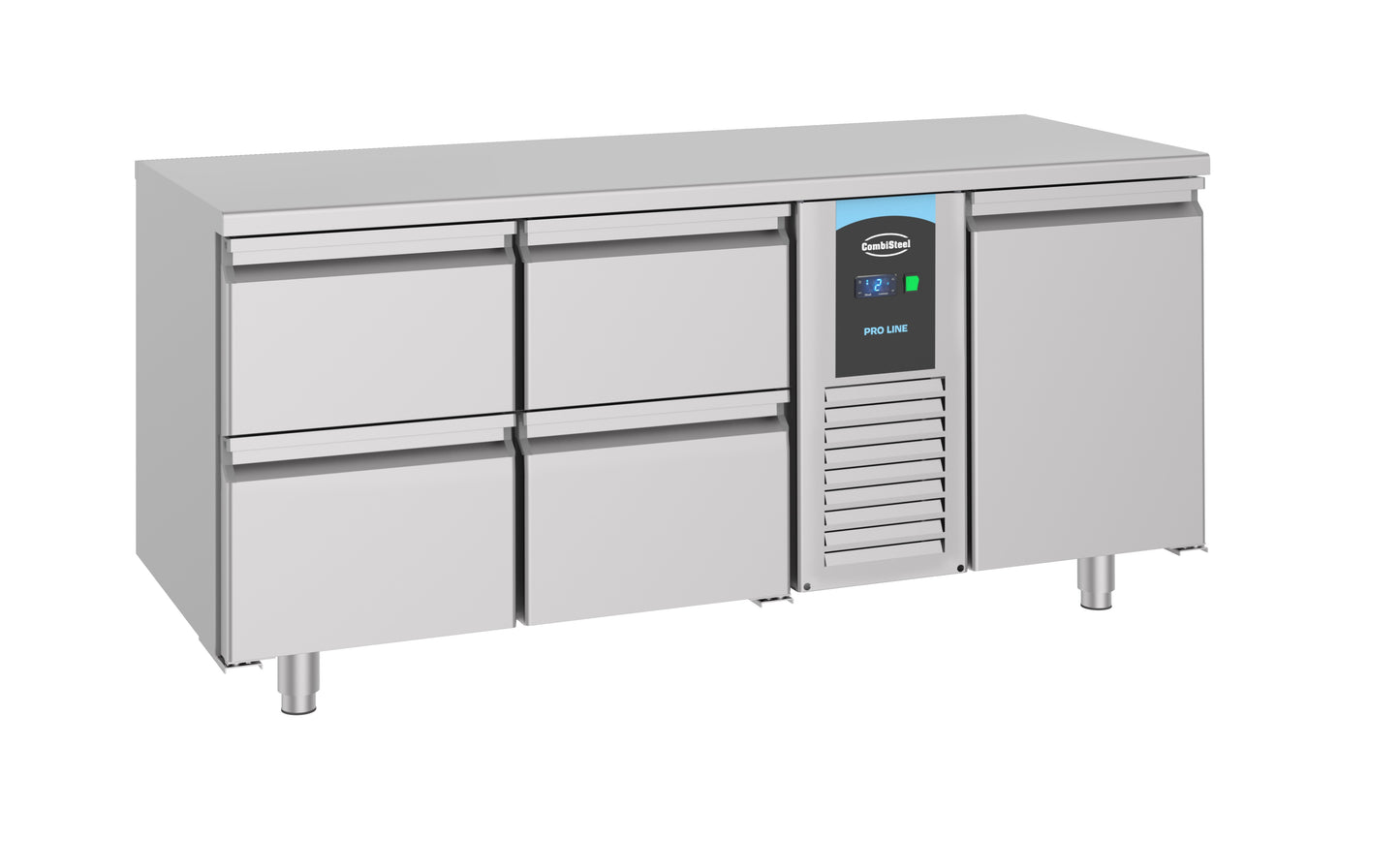 Table Réfrigérée Inox 1 Porte 4 Tiroirs 1785 Monobloc Energy Line – Réfrigérateur, -2/+8 °C