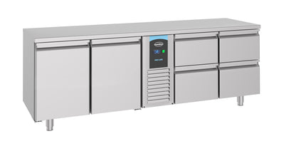 Table Réfrigérée Inox 2 Portes 4 Tiroirs 2270 Monobloc Energy Line – Réfrigérateur, -2/+8 °C