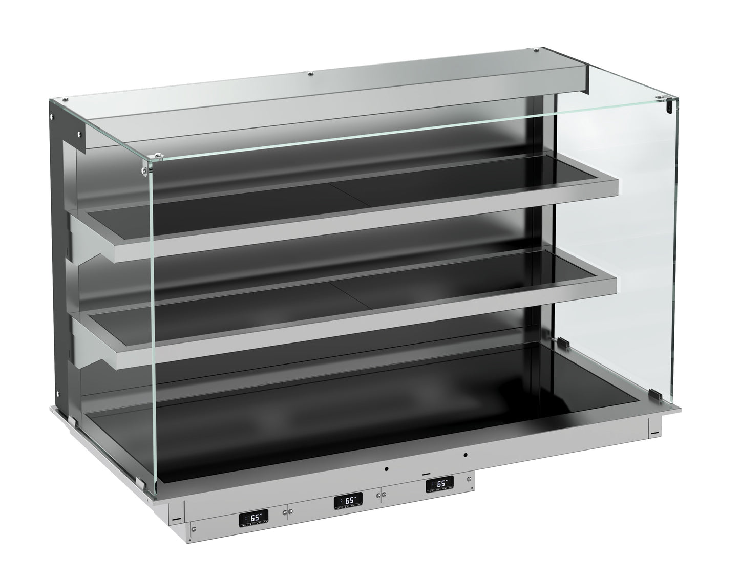 Drop-in Vitrine Cubique Chauffante Mural noir 3/1