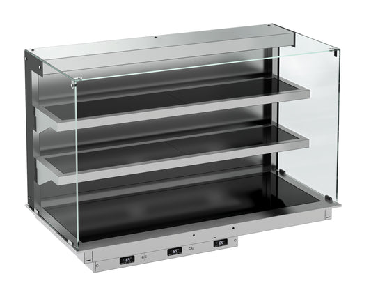 Drop-in Vitrine Cubique Chauffante Mural noir 3/1