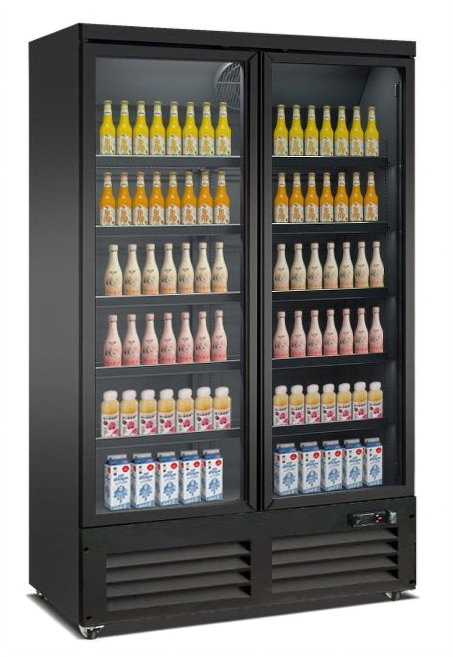 Armoire Réfrigérée Vitrée 2 Portes Ceb-1200R Noire – Réfrigérateur, 0/+10 °C