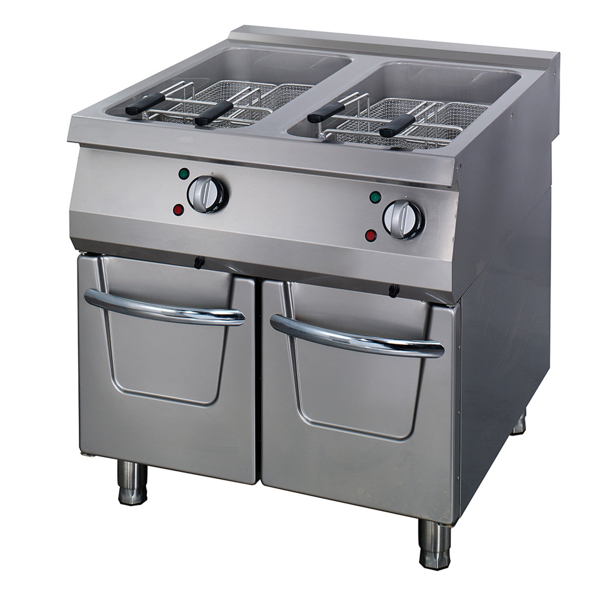 friteuse - 2 x 22 L - unité double - profondeur 90 cm - avec robinet de vidange - électrique