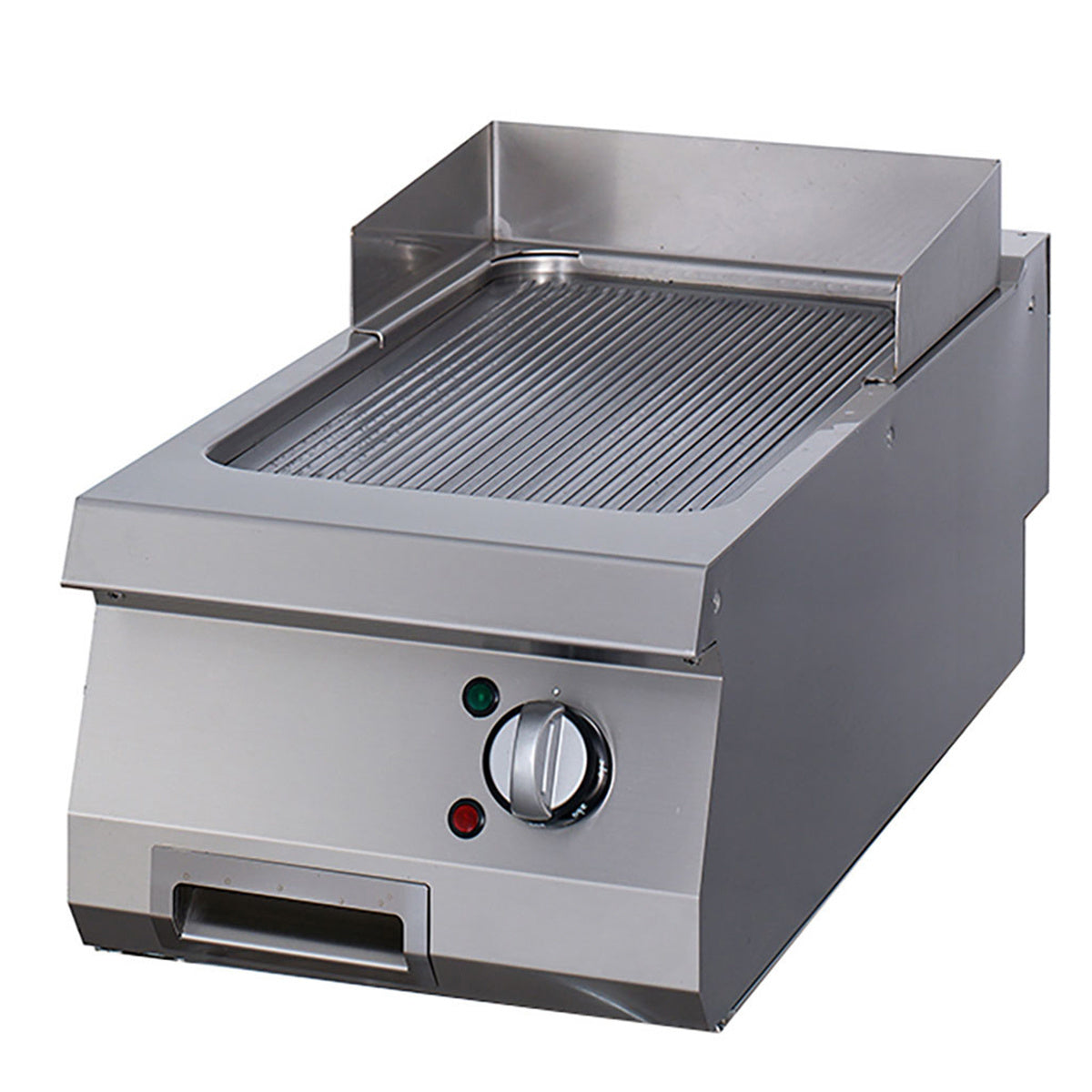 Plancha - chrome rainuré - unité simple - profondeur 90 cm - électrique