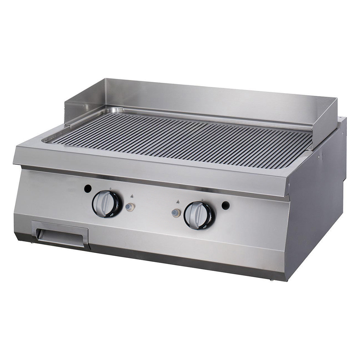 Plancha - rainuré - unité double - profondeur 90 cm - gaz