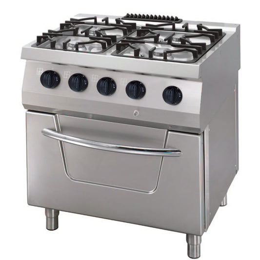 Cuisinière gaz 4 brûleurs + four électrique 30 kW - gamme 700 (prof. 70 cm)