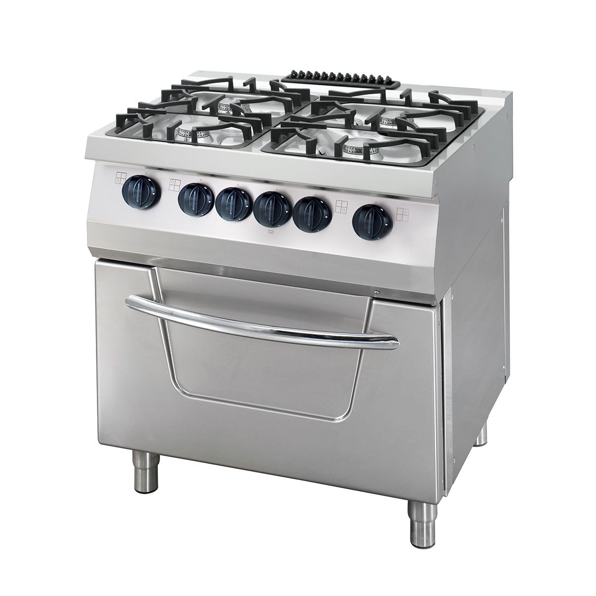 cuisinière - 4 brûleurs - unité double -profondeur 70 cm - 36kW - gaz incl four électrique
