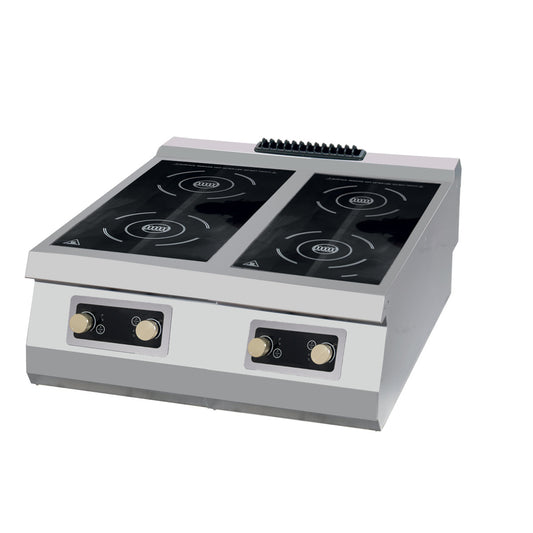 cuisinière à induction - 4 brûleurs - unité double - profondeur 90 cm - électrique