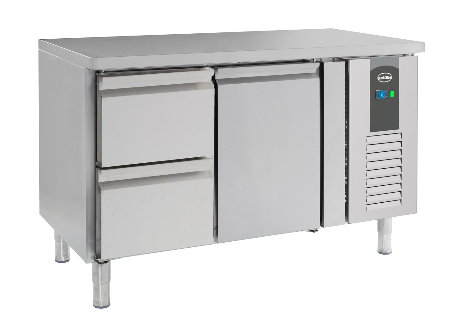 Table Réfrigérée Inox 1 Porte 2 Tiroirs L1360 – Réfrigérateur, +2/+8 °C