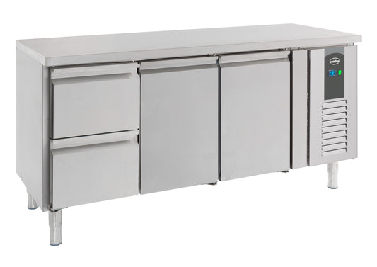 Table Réfrigérée Inox 2 Portes 2 Tiroirs L1795 – Réfrigérateur, +2/+8 °C