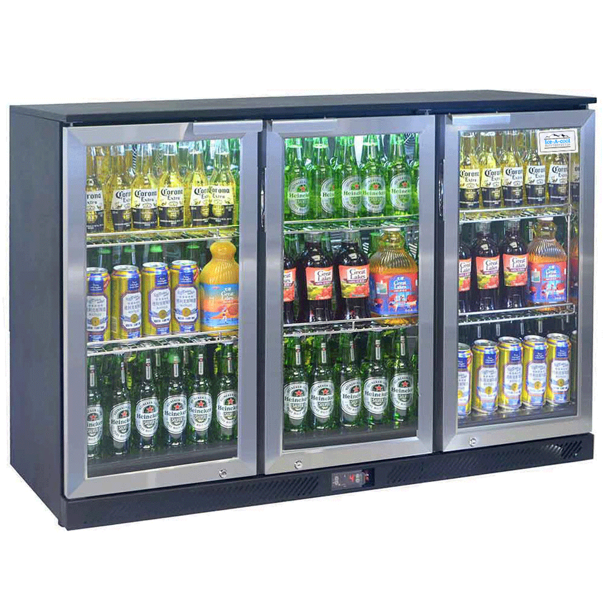 Arrière-Bar Réfrigéré 3 Portes Inox - 310 L