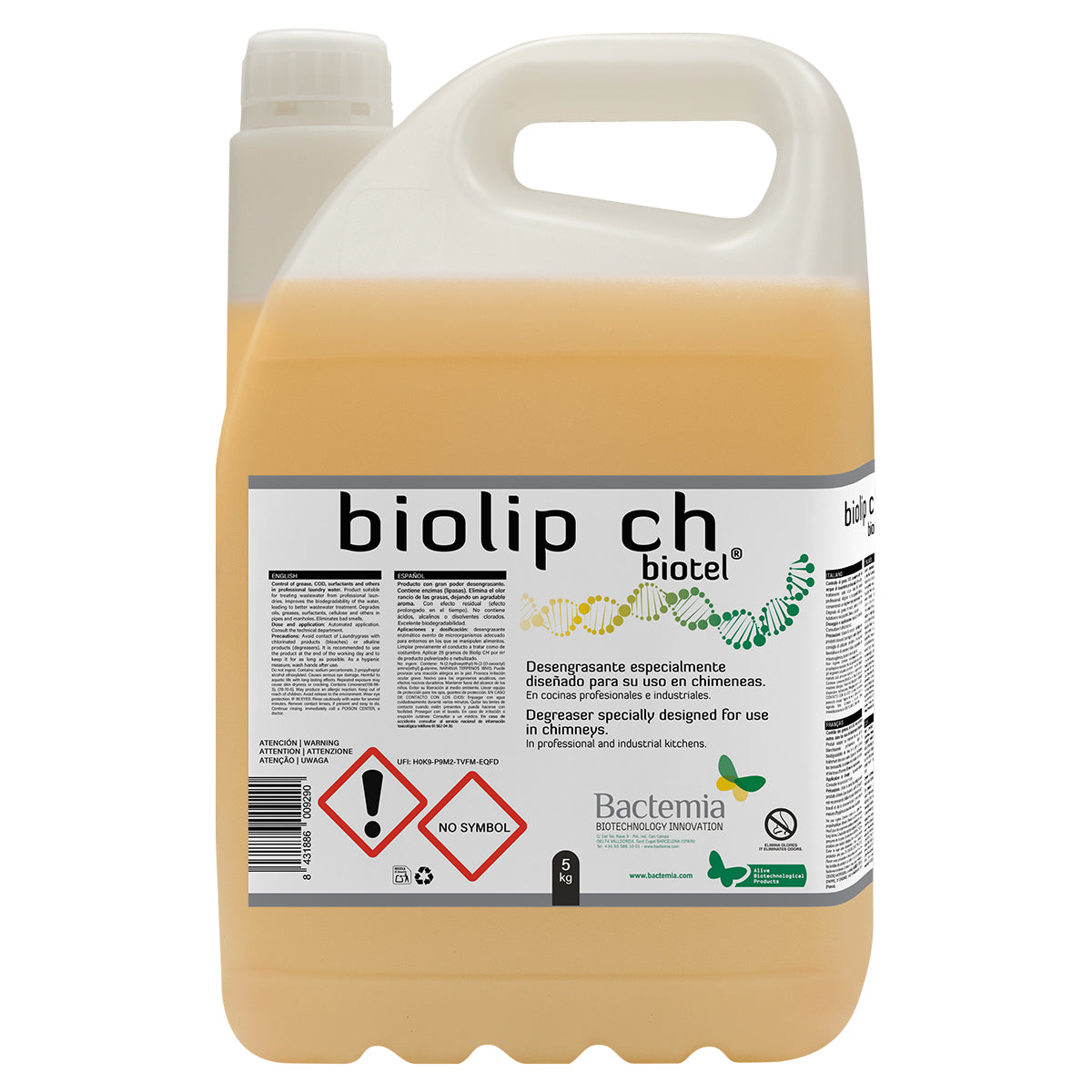 Biolip CH Bactemia - dégraissant enzymatique conduit de hotte