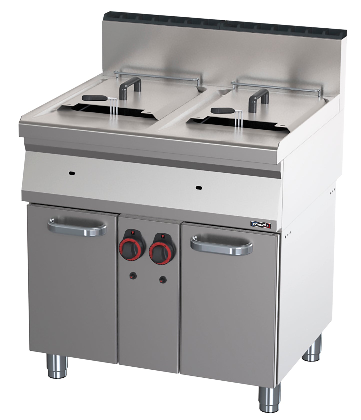 Friteuse gaz avec soubassement 2x15 litres 80 