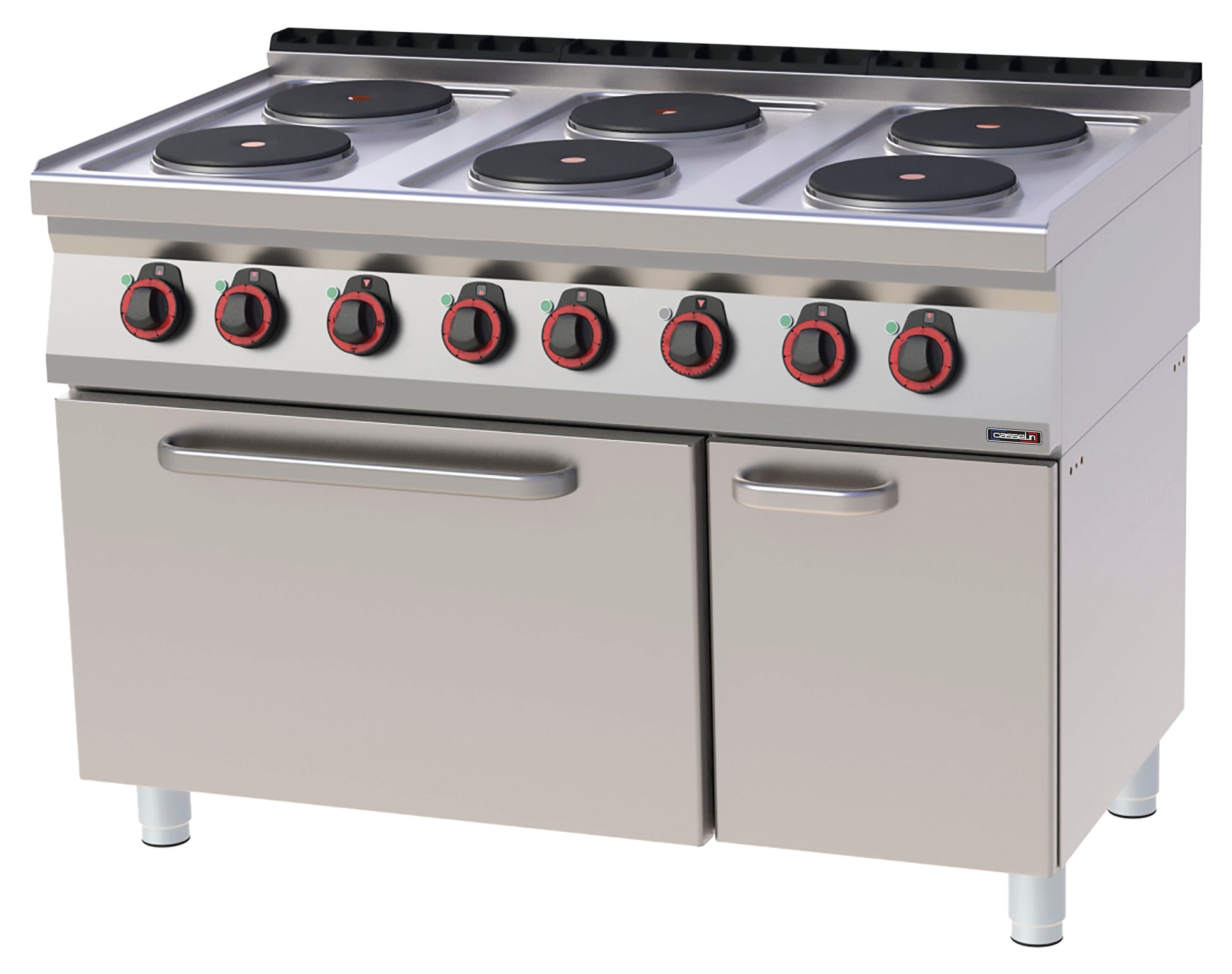 Fourneau électrique 6 feux avec four électrique statique GN 2/1 120 