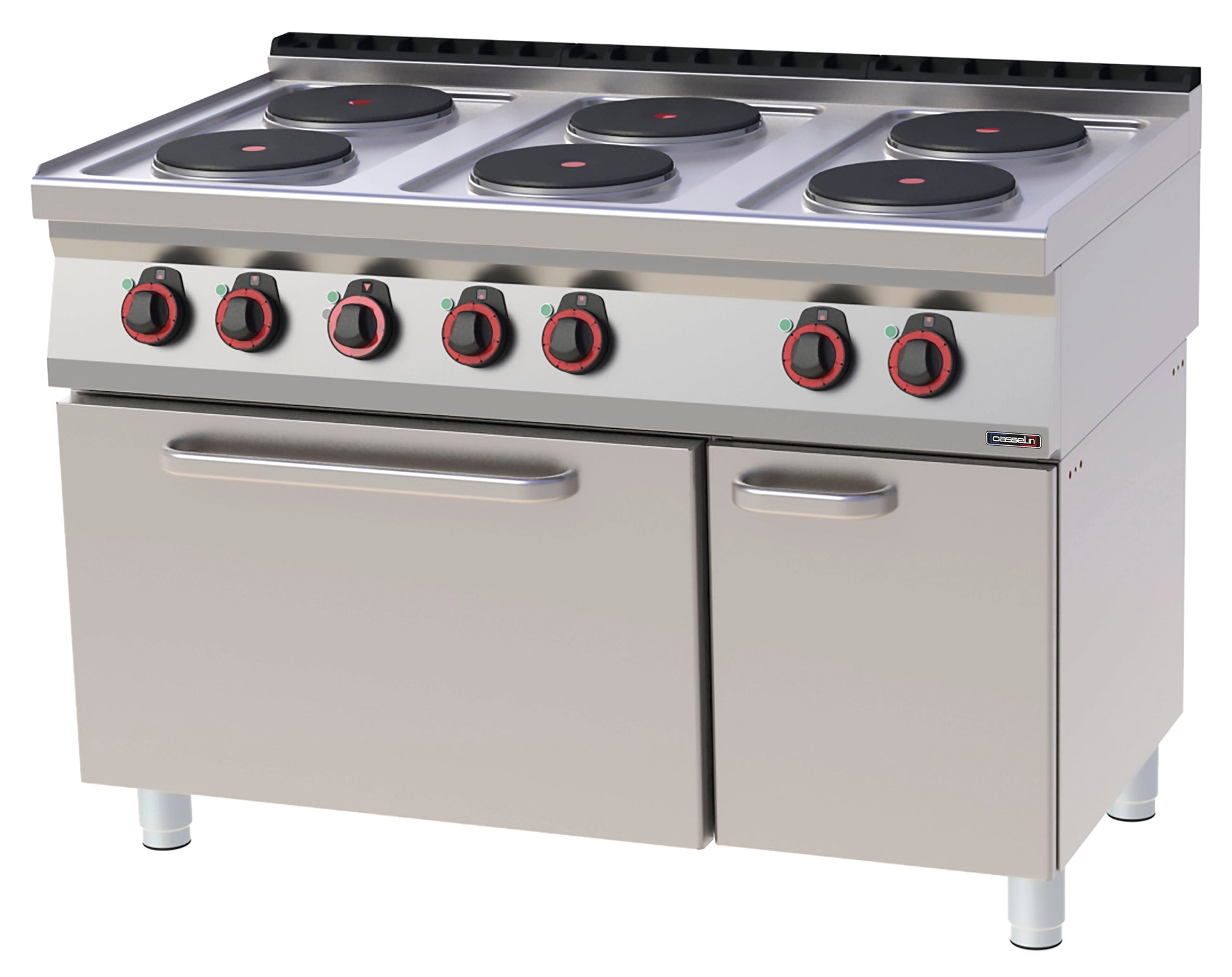 Fourneau électrique 6 feux avec four électrique ventilé GN 1/1 120 