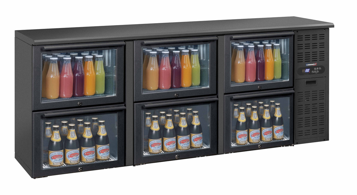 Arrière bar 3 x 2 tiroirs vitrés