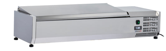 Saladette à poser 3 x GN 1/3 + 1 GN 1/2 avec couvercle