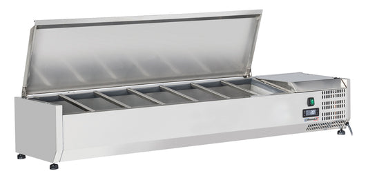 Saladette à poser 7 x GN 1/4 avec couvercle