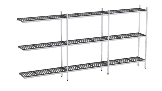 Rayonnage Aluminium Angle 3297×370 1700 3 Niveaux - Distform EAA00029