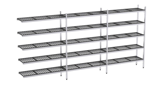 Rayonnage Aluminium Angle 3461×370 1700 5 Niveaux - Distform EAA00139