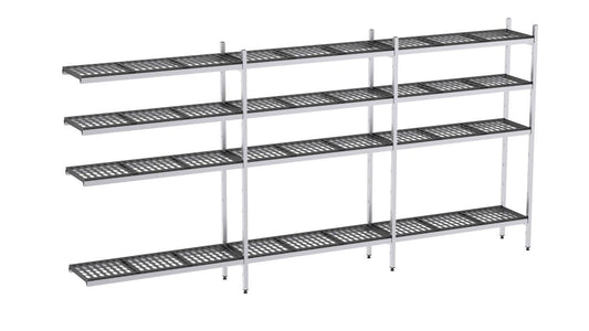 Rayonnage Aluminium Angle 3625×370 2000 4 Niveaux - Distform EAA00411