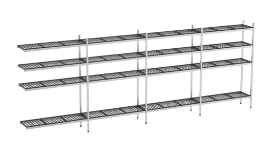 Rayonnage Aluminium Angle 5380×570 2000 4 Niveaux - Distform EAA00593