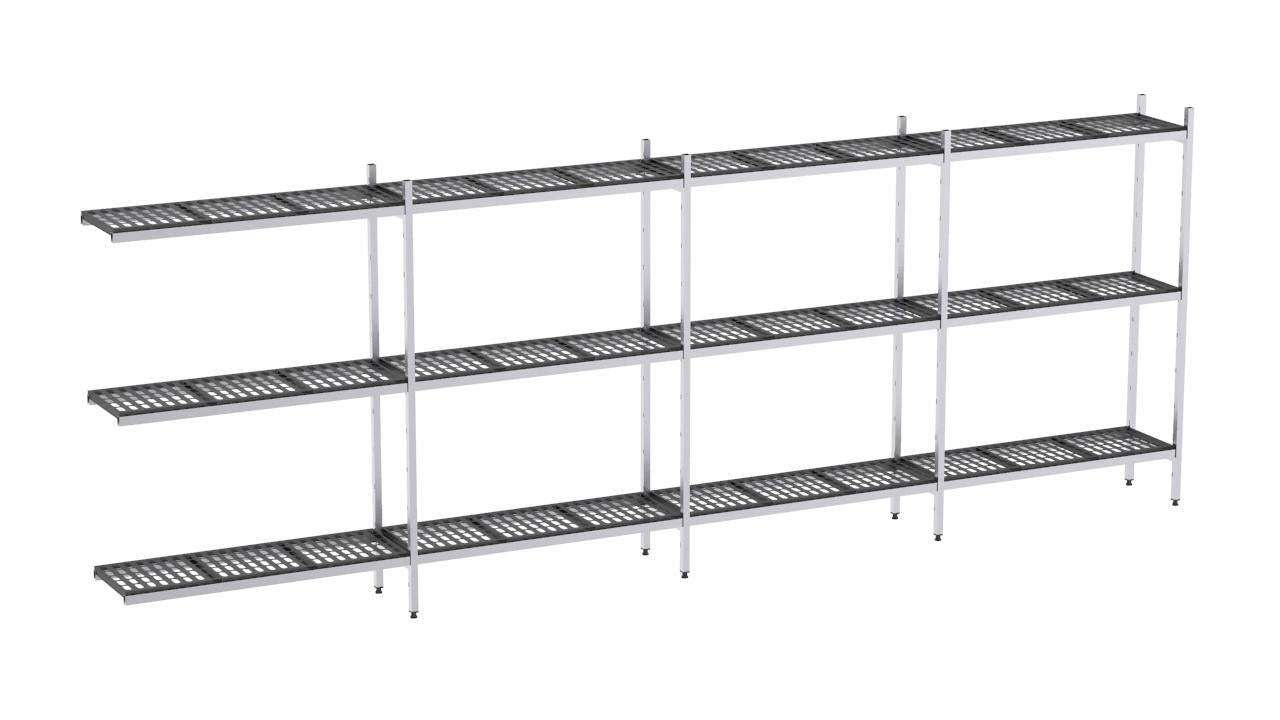 Rayonnage Aluminium Angle 5626×370 2000 3 Niveaux - Distform EAA00662