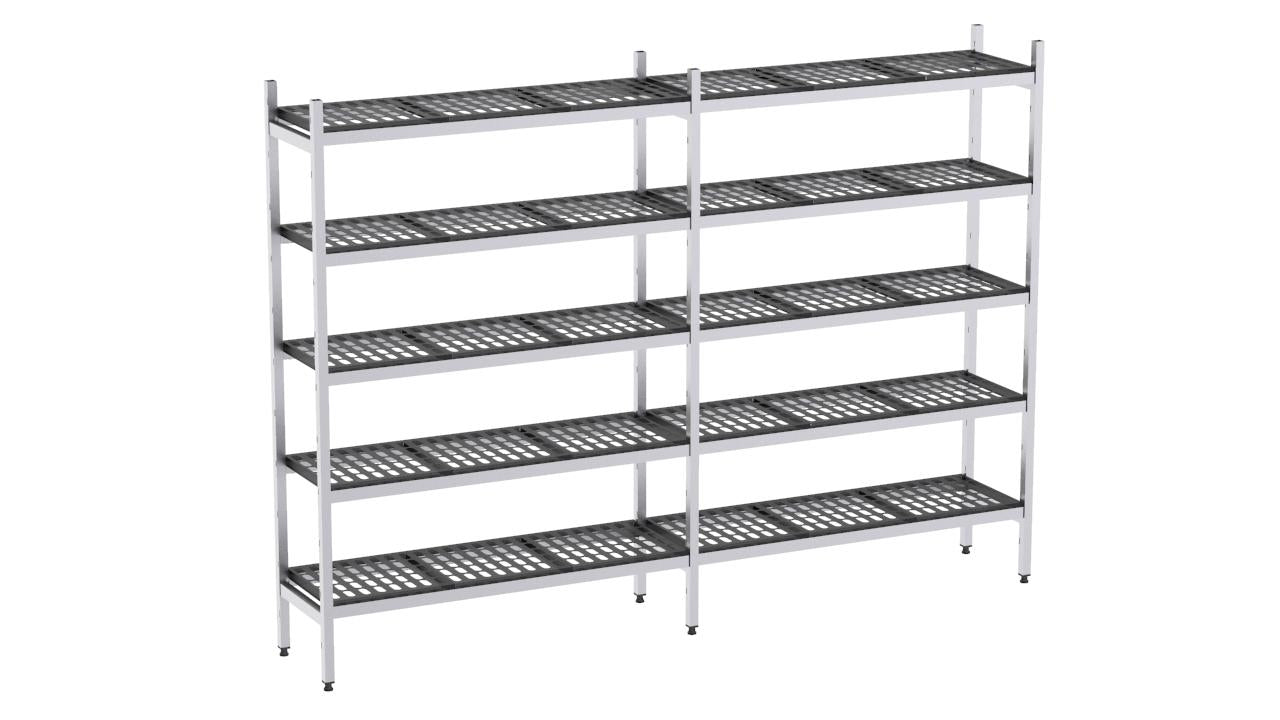 Rayonnage aluminium droit 570×1700 - 5 niveaux - Distform