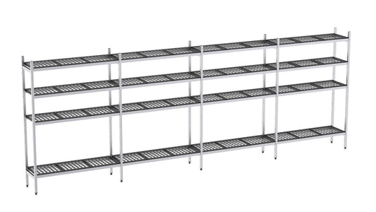 Rayonnage Aluminium 5654×370 1700 4 Niveaux - Distform EAL00652