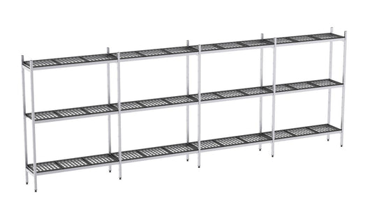 Rayonnage Aluminium 5572×370 2000 3 Niveaux - Distform EAL00661