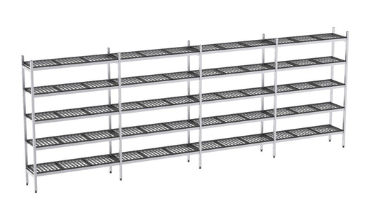 Rayonnage Aluminium 5572×370 2000 5 Niveaux - Distform EAL00665