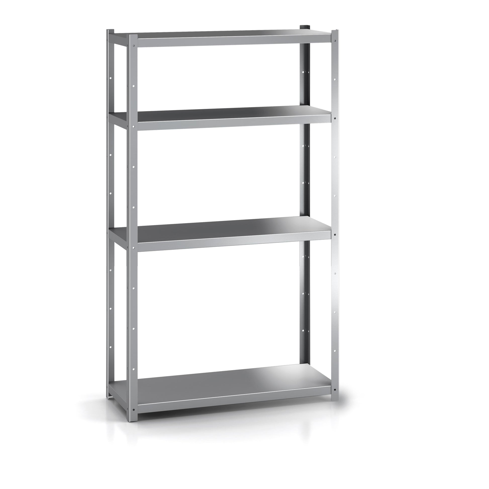 Étagère inox 1,5 mm 400×1700 sans renfort omégas - 4 niveaux