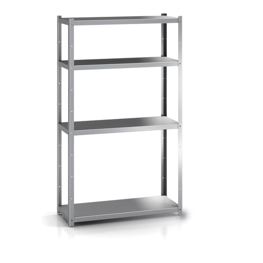 Étagère inox 1,5 mm 400×1700 sans renfort omégas - 4 niveaux