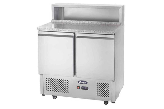 Meuble a pizzas compact dessus inox 2 portes