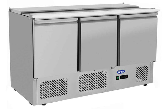 Meuble saladette capot inox 3 portes