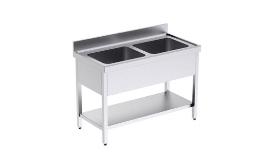 Bâti Avec Plonge 1000×600 Double Et Étagère - Distform FB2E6100