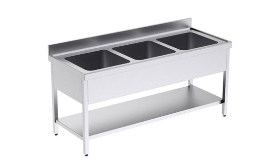 Bâti Avec Plonge 1800×700 Triple Et Étagère - Distform FB3E7180