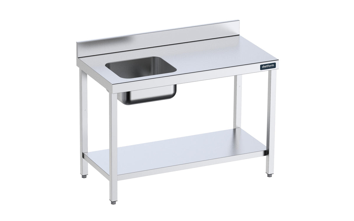 Table De 2800×600 Avec Bac G Et Étagère - Distform FCIE6028
