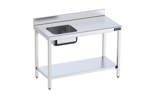 Table De 2600×700 Avec Bac G Et Étagère - Distform FCIE7026