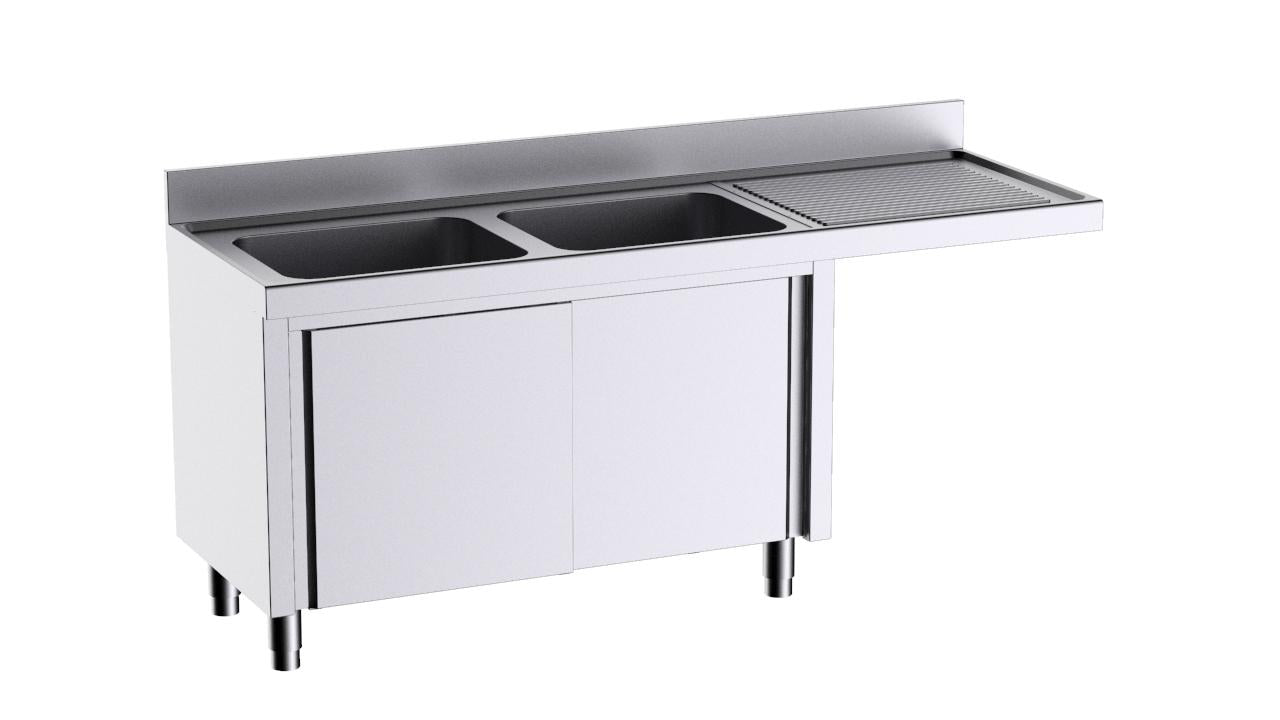 Module À Portes Avec Plonge L186542D 1800×600 Et Espace Pour Lave-Vaisselle - Distform FP9186LD